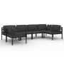 Set muebles de jardín 6 pzas y cojines aluminio gris antracita de , Conjuntos de jardín - Ref: Foro24-3107811, Precio: 898,23...