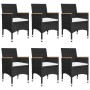 Juego de comedor de jardín de 7 piezas negro de vidaXL, Conjuntos de jardín - Ref: Foro24-3067771, Precio: 464,36 €, Descuent...