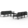 Set muebles de jardín 7 pzas y cojines aluminio gris antracita de , Conjuntos de jardín - Ref: Foro24-3107805, Precio: 990,75...
