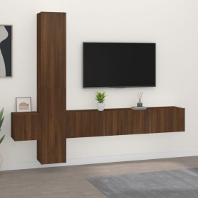 Set de muebles para TV 5 pzas madera contrachapada roble marrón de , Muebles TV - Ref: Foro24-3114253, Precio: 188,87 €, Desc...