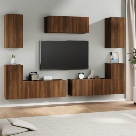 Set de muebles para TV 7 pzas madera contrachapada roble marrón de , Muebles TV - Ref: Foro24-3114309, Precio: 219,12 €, Desc...