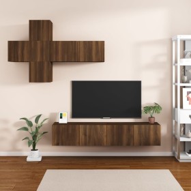 Set de muebles para TV 7 pzas madera contrachapada roble marrón de , Muebles TV - Ref: Foro24-3114517, Precio: 207,53 €, Desc...