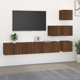 Mueble de pared para TV madera contrachapada roble marrón de , Muebles TV - Ref: Foro24-3114581, Precio: 161,04 €, Descuento: %