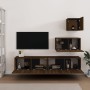 Set de muebles para TV 4 pzas madera contrachapada marrón roble de , Muebles TV - Ref: Foro24-3114645, Precio: 140,60 €, Desc...