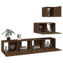 Set de muebles para TV 4 pzas madera contrachapada marrón roble de , Muebles TV - Ref: Foro24-3114645, Precio: 140,60 €, Desc...
