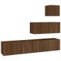 Set de muebles para TV 4 pzas madera contrachapada marrón roble de , Muebles TV - Ref: Foro24-3114653, Precio: 154,59 €, Desc...