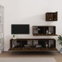 Set de muebles para TV 4 pzas madera contrachapada marrón roble de , Muebles TV - Ref: Foro24-3114653, Precio: 154,59 €, Desc...
