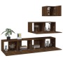Set de muebles para TV 4 pzas madera contrachapada marrón roble de , Muebles TV - Ref: Foro24-3114653, Precio: 154,59 €, Desc...
