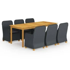 Juego de comedor para jardín de 7 piezas gris oscuro de vidaXL, Conjuntos de jardín - Ref: Foro24-3067938, Precio: 862,91 €, ...