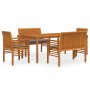 Set comedor de jardín 5 pzas y cojines madera maciza de acacia de , Conjuntos de jardín - Ref: Foro24-3120460, Precio: 766,73...