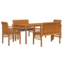 Set comedor de jardín 5 pzas y cojines madera maciza de acacia de , Conjuntos de jardín - Ref: Foro24-3120460, Precio: 766,73...