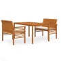 Set comedor de jardín 3 pzas y cojines madera maciza de acacia de , Conjuntos de jardín - Ref: Foro24-3120457, Precio: 518,51...