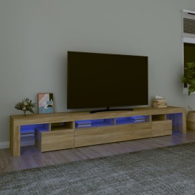 Mueble de TV con luces LED roble Sonoma 260x36,5x40 cm de , Muebles TV - Ref: Foro24-3152780, Precio: 186,79 €, Descuento: %