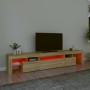 Mueble de TV con luces LED roble Sonoma 215x36,5x40 cm de , Muebles TV - Ref: Foro24-3152796, Precio: 154,67 €, Descuento: %