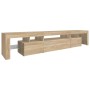 Mueble de TV con luces LED roble Sonoma 215x36,5x40 cm de , Muebles TV - Ref: Foro24-3152796, Precio: 154,67 €, Descuento: %