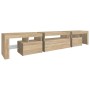Mueble de TV con luces LED roble Sonoma 215x36,5x40 cm de , Muebles TV - Ref: Foro24-3152796, Precio: 154,67 €, Descuento: %