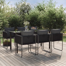 Juego de comedor para jardín 7 piezas negro de , Conjuntos de jardín - Ref: Foro24-3156497, Precio: 545,13 €, Descuento: %