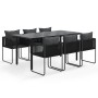 Juego de comedor para jardín 7 piezas negro de , Conjuntos de jardín - Ref: Foro24-3156497, Precio: 545,13 €, Descuento: %