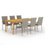 Juego de comedor para jardín de 7 piezas gris de vidaXL, Conjuntos de jardín - Ref: Foro24-3067879, Precio: 491,05 €, Descuen...