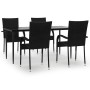 Juego de comedor de jardín 5 piezas ratán sintético negro de , Conjuntos de jardín - Ref: Foro24-3156668, Precio: 350,79 €, D...