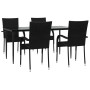 Juego de comedor de jardín 5 piezas ratán sintético negro de , Conjuntos de jardín - Ref: Foro24-3156668, Precio: 350,79 €, D...