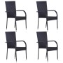 Juego de comedor de jardín 5 piezas ratán sintético negro de , Conjuntos de jardín - Ref: Foro24-3156668, Precio: 350,79 €, D...