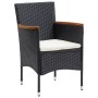 Juego de comedor de jardín 5 piezas con cojines negro de , Conjuntos de jardín - Ref: Foro24-3156640, Precio: 343,79 €, Descu...