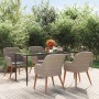 Juego de comedor de jardín 5 piezas con cojines marrón de , Conjuntos de jardín - Ref: Foro24-3156730, Precio: 623,30 €, Desc...