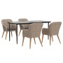 Juego de comedor de jardín 5 piezas con cojines marrón de , Conjuntos de jardín - Ref: Foro24-3156730, Precio: 623,30 €, Desc...