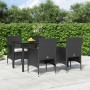 Juego de comedor de jardín 5 piezas con cojines negro de , Conjuntos de jardín - Ref: Foro24-3156600, Precio: 339,97 €, Descu...