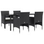 Juego de comedor de jardín 5 piezas con cojines negro de , Conjuntos de jardín - Ref: Foro24-3156600, Precio: 339,97 €, Descu...