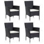 Juego de comedor de jardín 5 piezas con cojines negro de , Conjuntos de jardín - Ref: Foro24-3156600, Precio: 339,97 €, Descu...