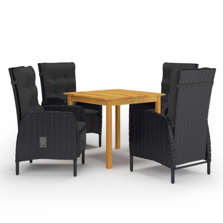 Juego de comedor de jardín de 5 piezas negro de vidaXL, Conjuntos de jardín - Ref: Foro24-3067682, Precio: 577,53 €, Descuent...