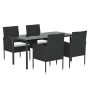 Set de muebles jardín 5 pzas con cojines ratán sintético negro de , Conjuntos de jardín - Ref: Foro24-3156766, Precio: 303,98...