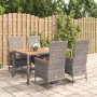 Set comedor de jardín 5 piezas con cojines ratán sintético gris de , Conjuntos de jardín - Ref: Foro24-3157549, Precio: 675,7...