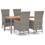 Set comedor de jardín 5 piezas con cojines ratán sintético gris de , Conjuntos de jardín - Ref: Foro24-3157549, Precio: 675,7...