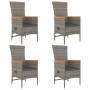 Set comedor de jardín 5 piezas con cojines ratán sintético gris de , Conjuntos de jardín - Ref: Foro24-3157549, Precio: 675,7...