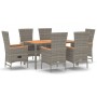 Set comedor jardín 7 pzas y cojines ratán sintético gris de , Conjuntos de jardín - Ref: Foro24-3157540, Precio: 689,93 €, De...
