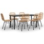 Juego de comedor de jardín 7 piezas ratán sintético de , Conjuntos de jardín - Ref: Foro24-3157891, Precio: 576,59 €, Descuen...