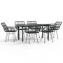 Juego de comedor de jardín 7 piezas ratán sintético negro de , Conjuntos de jardín - Ref: Foro24-3157870, Precio: 563,98 €, D...