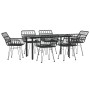 Juego de comedor de jardín 7 piezas ratán sintético negro de , Conjuntos de jardín - Ref: Foro24-3157870, Precio: 563,98 €, D...