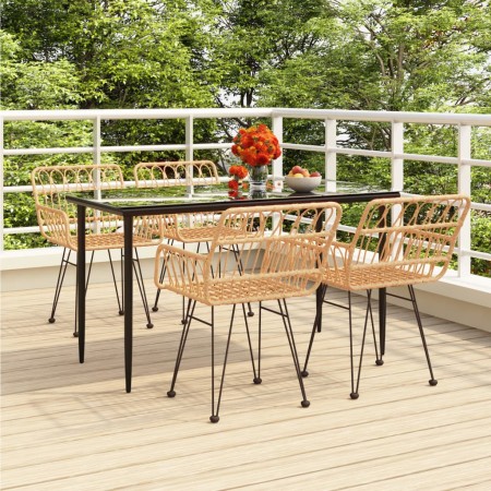 Juego de comedor de jardín 5 piezas ratán sintético de , Conjuntos de jardín - Ref: Foro24-3157847, Precio: 390,13 €, Descuen...
