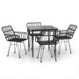 Juego de comedor de jardín 5 piezas ratán sintético negro de , Conjuntos de jardín - Ref: Foro24-3157853, Precio: 361,90 €, D...