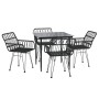 Juego de comedor de jardín 5 piezas ratán sintético negro de , Conjuntos de jardín - Ref: Foro24-3157853, Precio: 361,90 €, D...