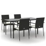 Set de muebles jardín 5 pzas con cojines ratán sintético negro de , Conjuntos de jardín - Ref: Foro24-3185122, Precio: 384,97...