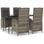 Set comedor jardín 5 pzas y cojines ratán sintético negro gris de , Conjuntos de jardín - Ref: Foro24-3185181, Precio: 633,04...