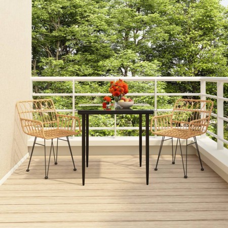 Juego de comedor de jardín 3 piezas ratán sintético de , Conjuntos de jardín - Ref: Foro24-3157845, Precio: 238,83 €, Descuen...