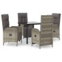 Set comedor jardín 5 pzas y cojines ratán sintético negro gris de , Conjuntos de jardín - Ref: Foro24-3185205, Precio: 584,60...