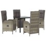 Set comedor jardín 5 pzas y cojines ratán sintético negro gris de , Conjuntos de jardín - Ref: Foro24-3185205, Precio: 584,60...
