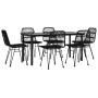 Juego de comedor de jardín 7 piezas ratán sintético negro de , Conjuntos de jardín - Ref: Foro24-3157898, Precio: 548,09 €, D...
